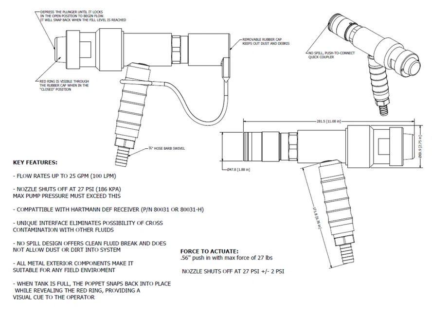 DEF Nozzle Parts Hartmann Controls DEF Delivery Systems